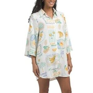 Label Of Love Linen Blend‎ Cover Limone Linen Blend Cover-up Shirt Dress XL